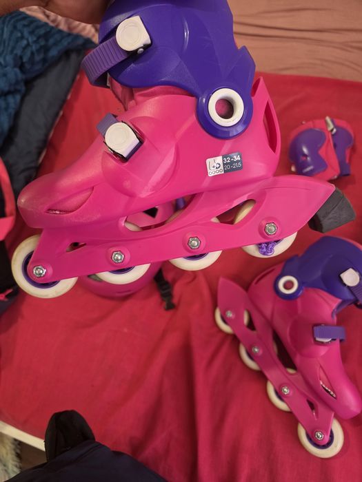 Kit de Patins em Linha + Capacete + Proteções Oxelo (Decathlon) Criança
