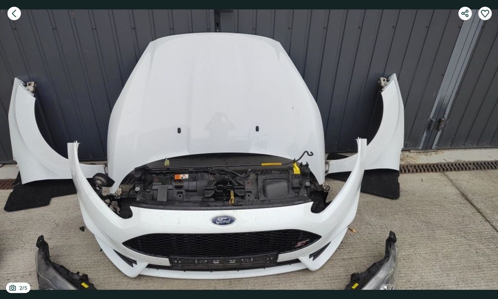 Ford Fiesta St mk7 lift maska zderzak pas przód komplet bialy lub czarny metalik Dc