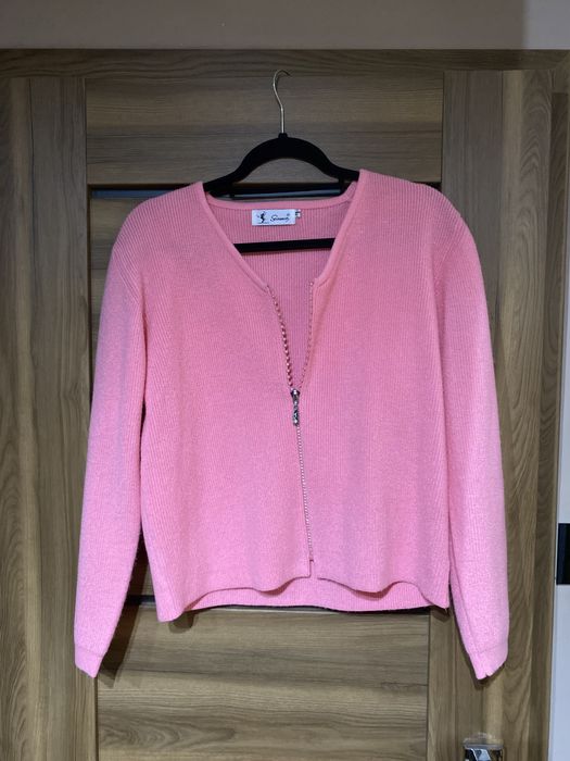 Sweter Różowy Rozsuwany Damski