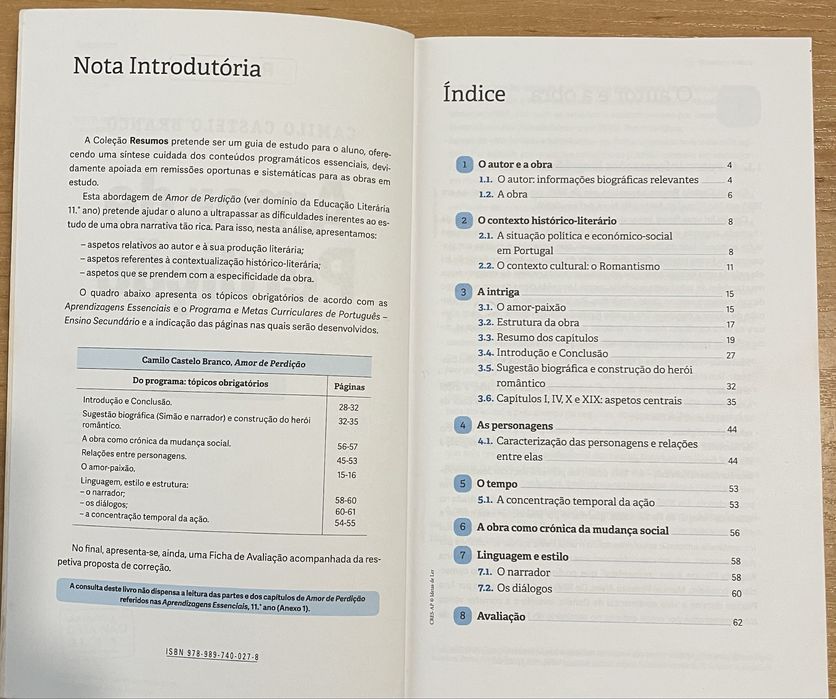 Livro de Resumos - Amor de Perdição