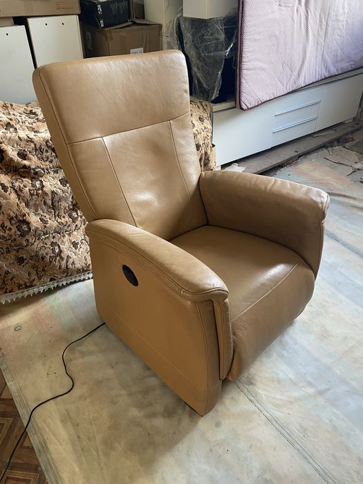 Шкіряне крісло реклайнер релакс