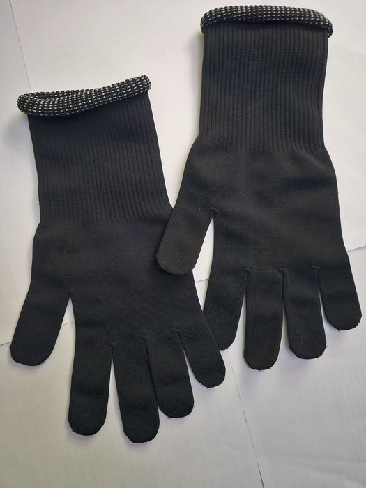 Rękawiczki damskie z materiału długie czarne w stylu retro