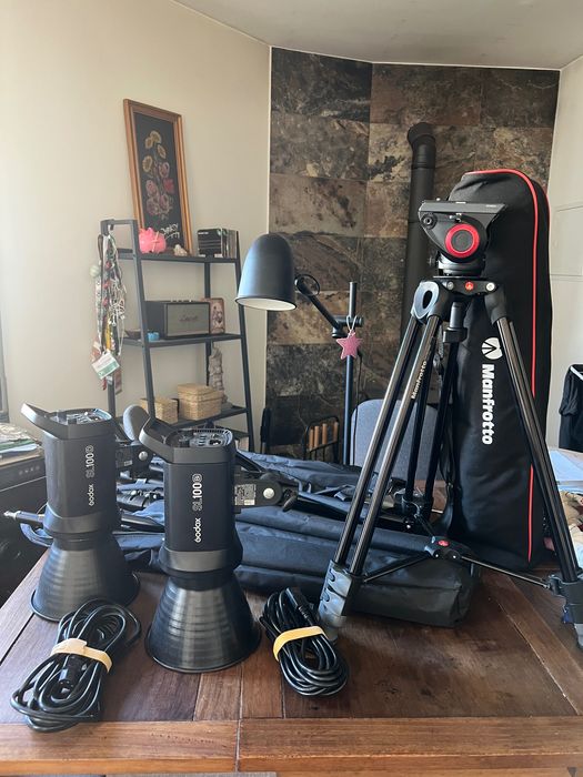 Kit fotografia Canon R6mkii, Drone e Gimbal Dji l, tripés, etc.