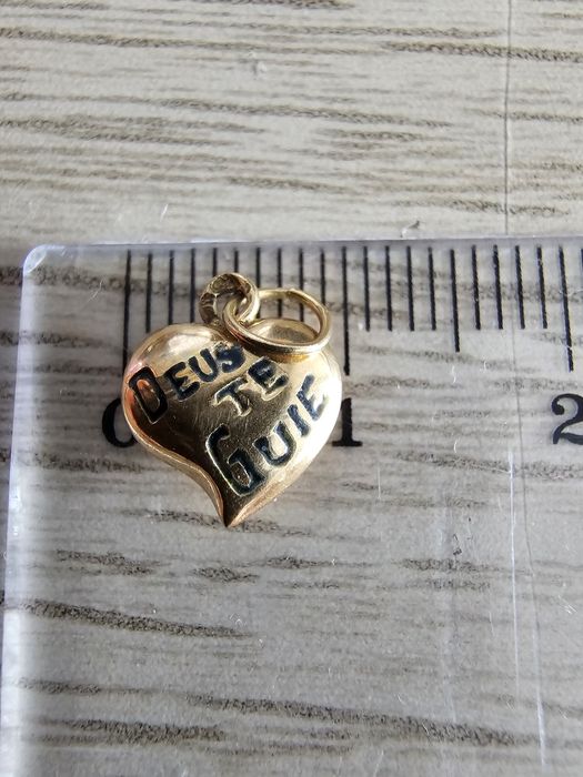 Ouro 19 coração "Deus te guie"