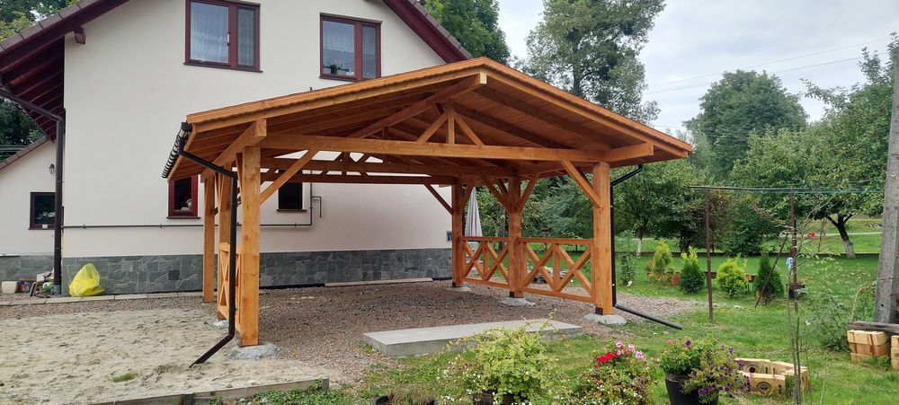 Wiata 6x5,9m Altana Garaż Producent Każdy wymiar Drewno KVH