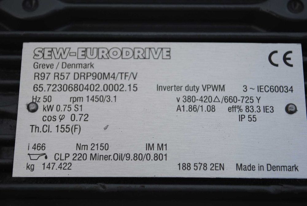Motoreduktor 0.75kw. 3,1obr./min. firmy SEW