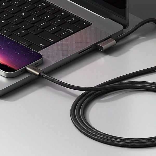 Kabel kątowy Ringke 3.2 gen. 2x2 USB-C, PD 3.1/240W 2m - czarny