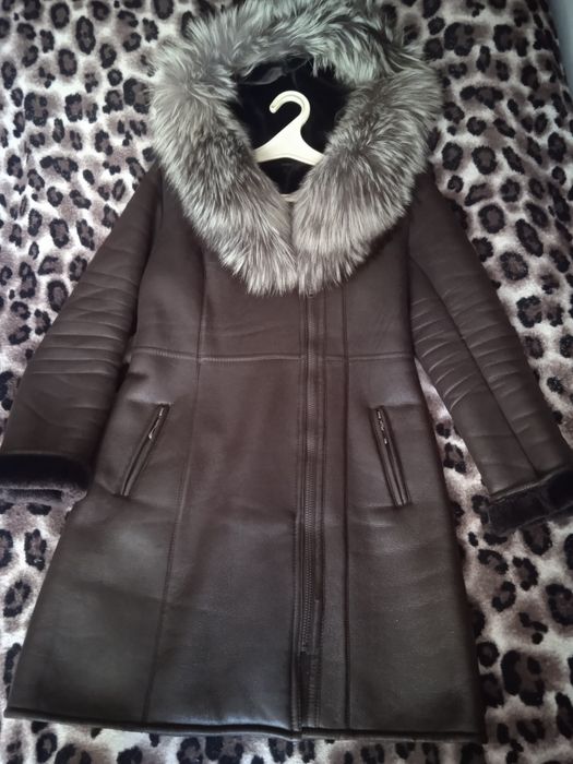 Женская дублёнка чернобурка