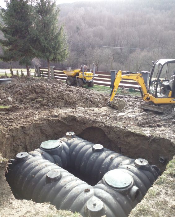 Montaż oczyszczalni zbiorników szamba odwodnienia/odwodnienie