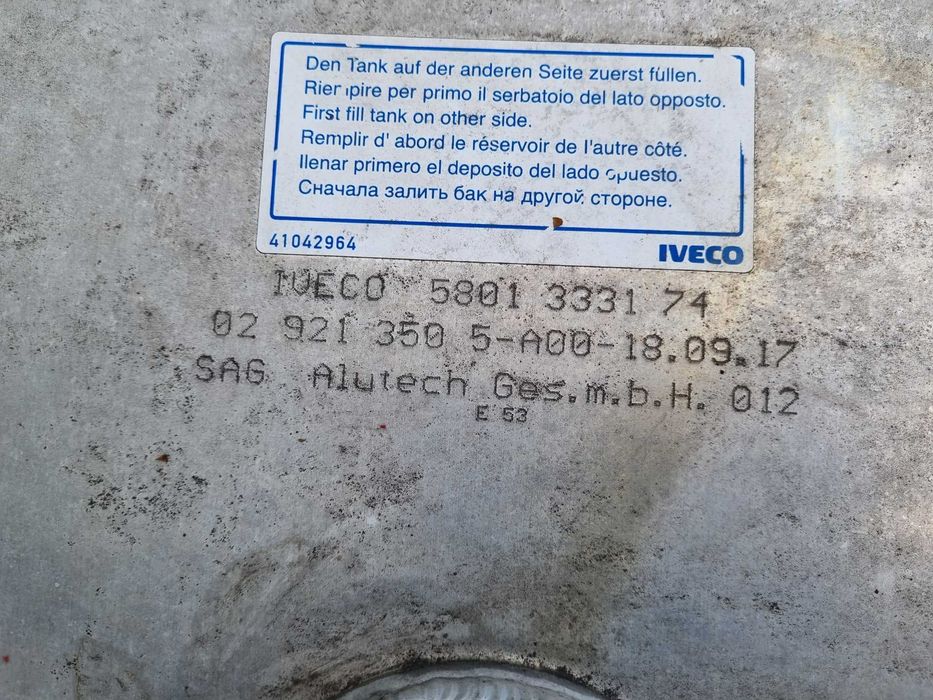 zbiornik bak paliwa Iveco alu 350 litrów