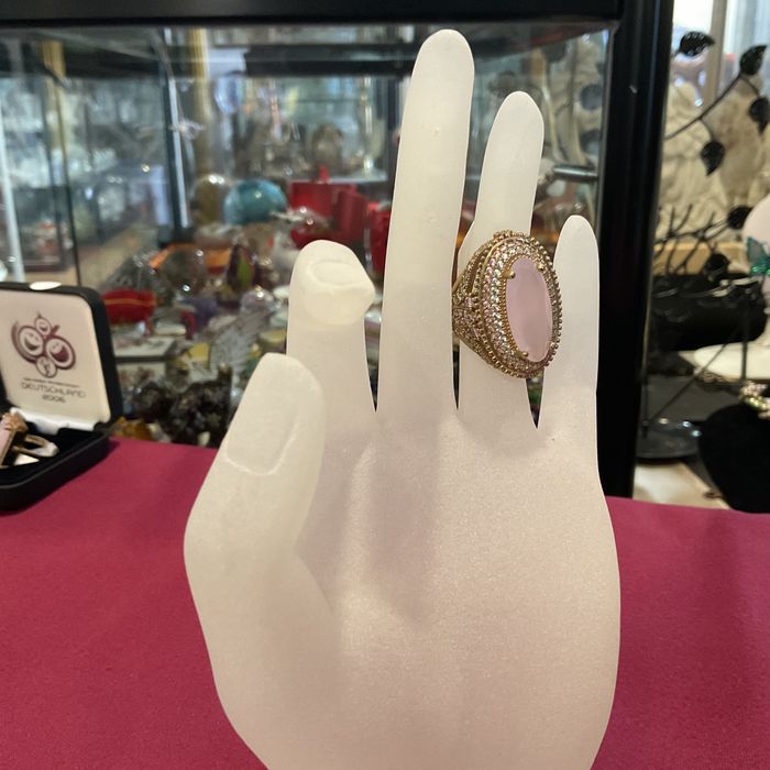 Anel senhora prata banhada ouro medida 17 mm