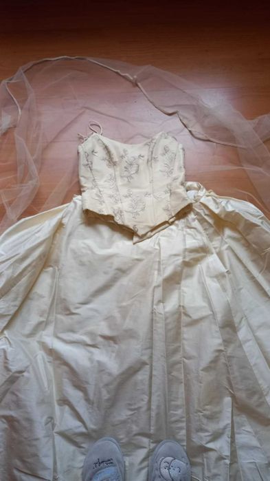 Vestido Noiva da Pronuptia - Todo em seda selvagem