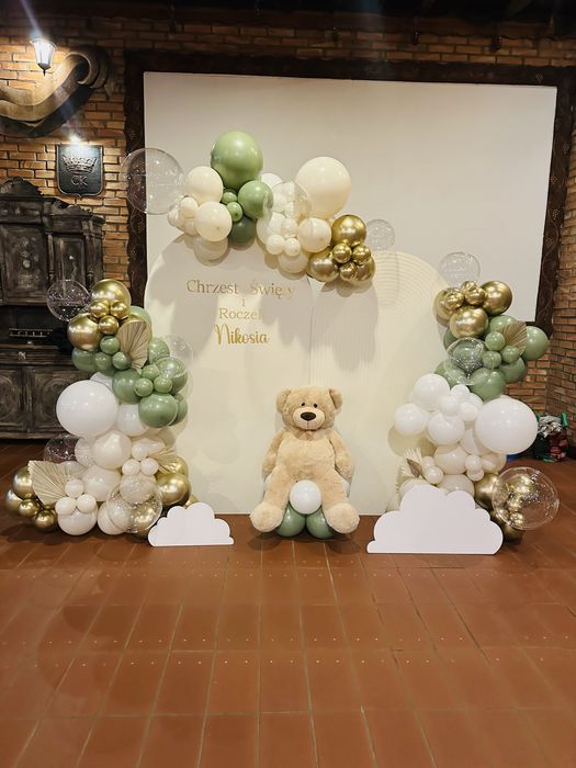 Dekoracja balony ścianka balonowa komunia chrzest