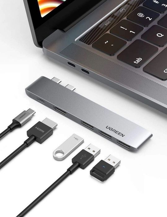 HUB Ugreen 2x USB-C / USB-C PD / HDMI 4K 30 Hz / 3x USB 3.0 do MacBook