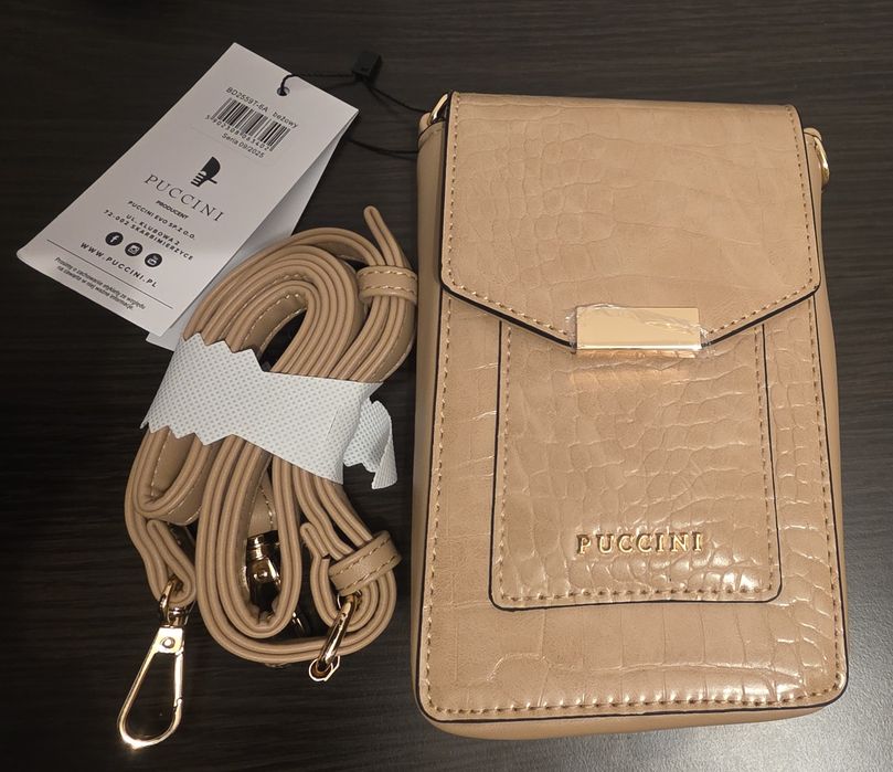 Nowa mini torebka PUCCINI - beżowa