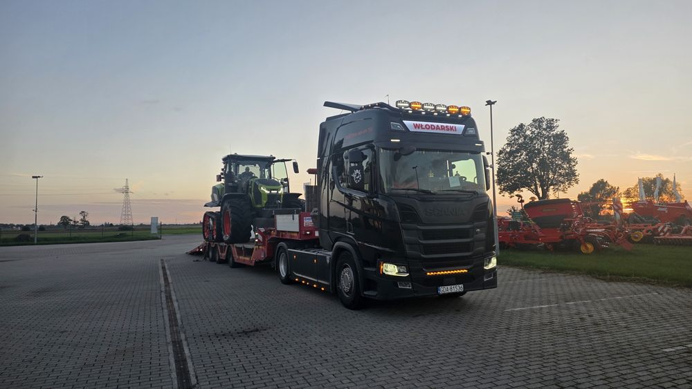Laweta Koparka Harwester transport niskopodwoziowy wciagarka