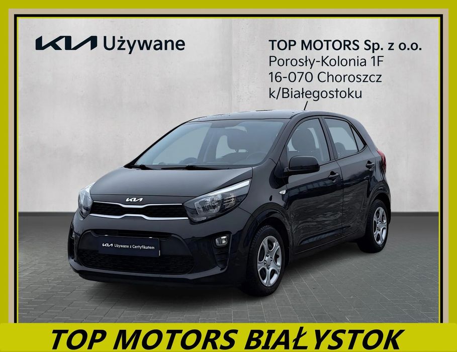 Kia Picanto 1.0 67KM MPI 4os Czarny Salon Top Motors. Serwis Gwarancja KIA 7 lat