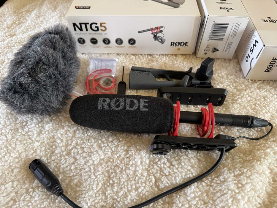 Rode NTG 5 + "cold shoe" antivibração suporte +  XLR cabo