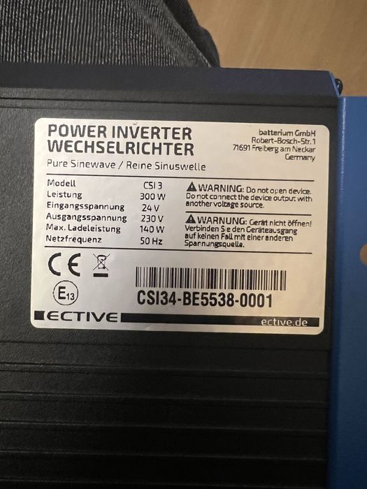 Інвертор ECTIVE CSI 300W / 12V — чиста синусоїда