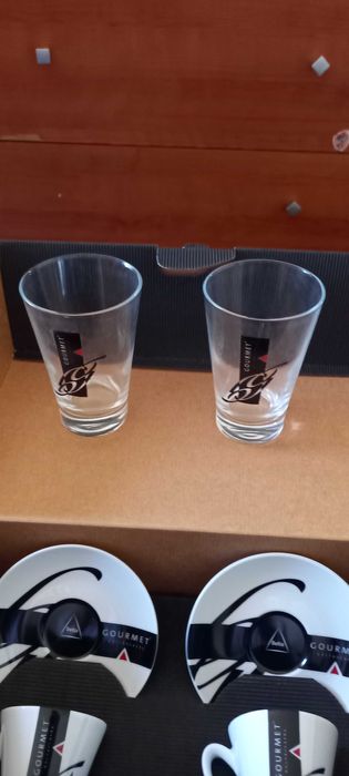 Conjunto de chávenas e pratos cafe e conjunto de copos Gourmet da spal