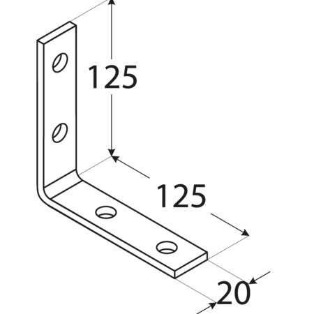 kątownik łącznik montażowy 125x125x20x4,0 x20szt