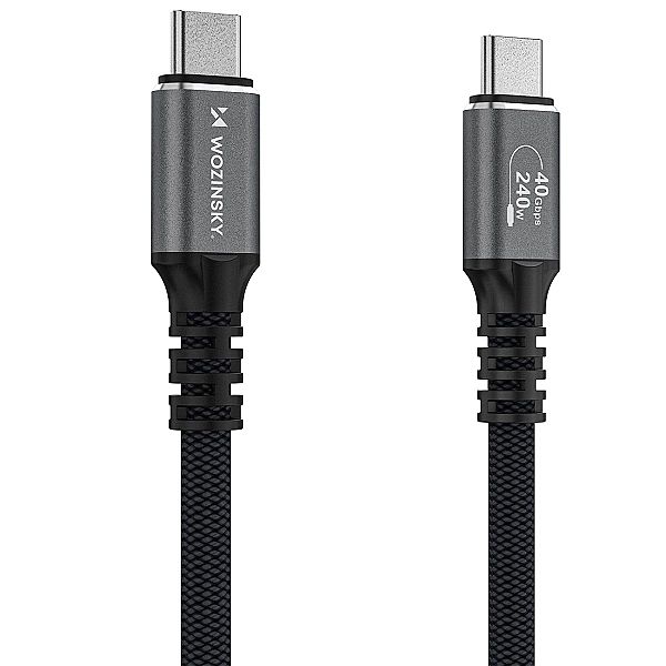 Kabel Wozinsky WPS-UY415S USB-C Thunderbolt 4/240W 1,5m 4K - czarny