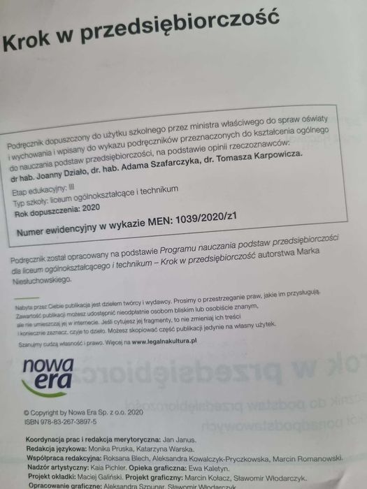 Krok w przedsiębiorczość Nowa Era