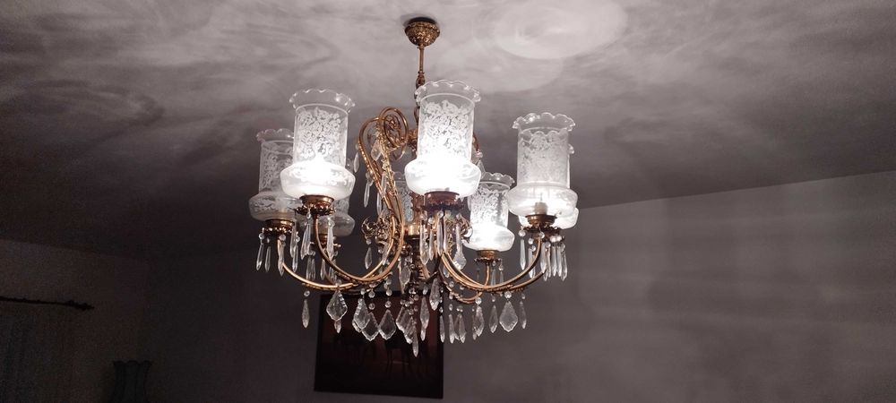 Candeeiro lustre de tecto 8 lampadas