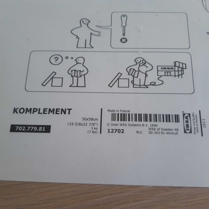 Prateleira Nova IKEA Complement efeito Carvalho velatura branca 50x58cm