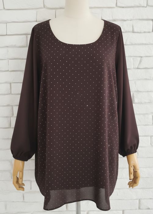 Włoska tunika czekoladowa cyrkonie blink xxxl 48