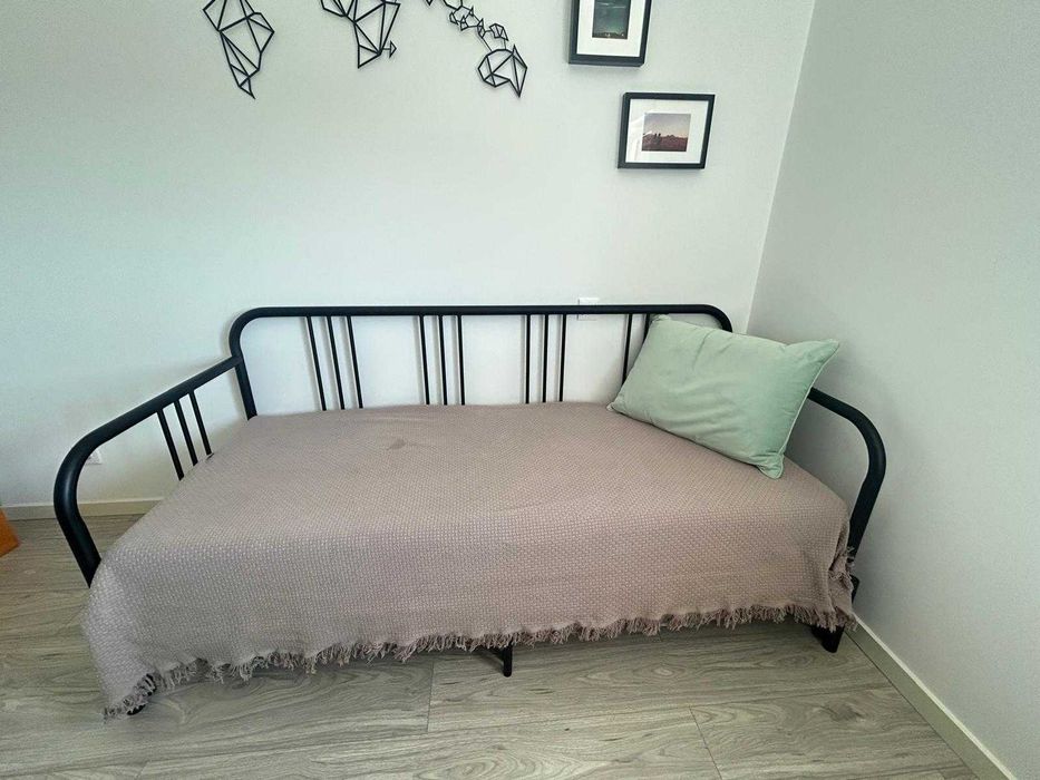 Sofá-cama IKEA FYRESDAL preto + 2 colchões | Divã 80/160x200 cm