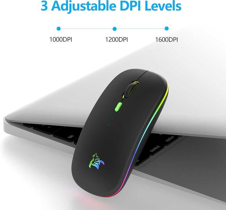 Mysz Bezprzewodowa LED RGB | Bluetooth + 2.4 GHz | Slim Cicha