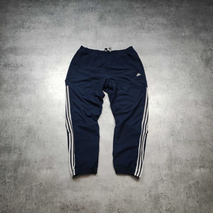 MĘSKIE Spodnie Dresy Szersze Joggery Granatowe 3 Paski Adidas Clima