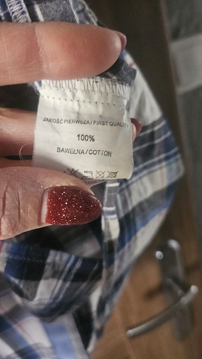 Koszula męska w kratkę krótki rękaw rozm XL