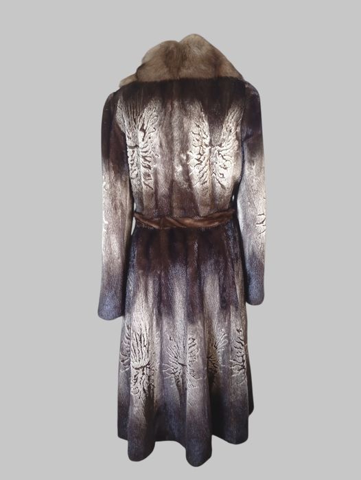 Saga mink. Дл 120см. Норковая шуба с соболем. Натуральная шуба