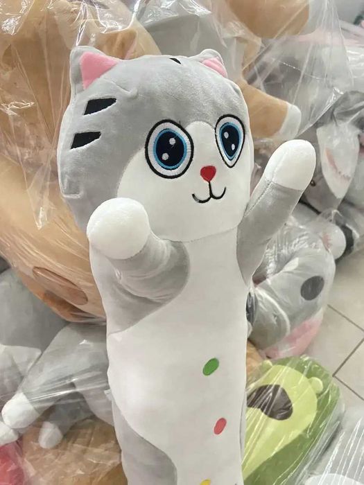 Кошка-обнимашка 70 см — плюшевая подушка для игр, сна и декора