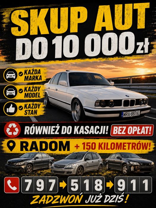 Skup Aut Samochodów Kasacja Złomowanie Pojazdów Radom Pionki Orońsko Jedlińsk Białobrzegi Warka Grójec Zwoleń Szydłowiec Przytyk Jedlińsk Kozienice