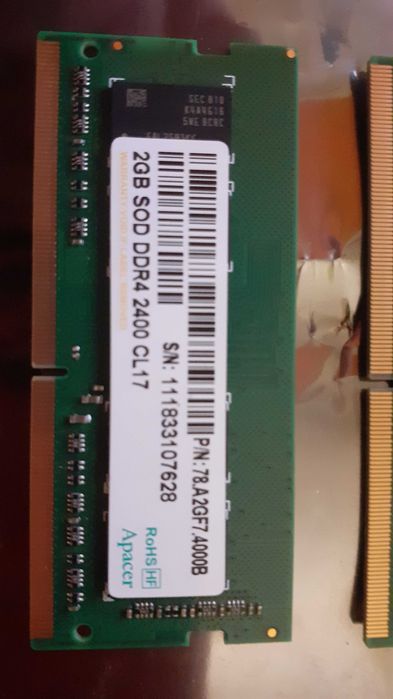 Pamięć DDR4 2x2GB=4GB SODIMM (do laptopów) wyjęta z QNAP