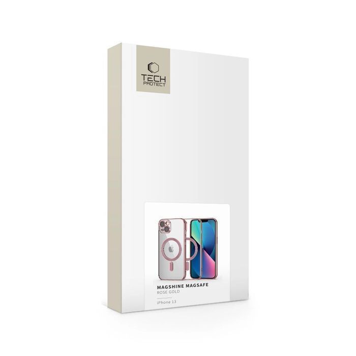 Etui Tech-Protect MagShine Line MagSafe na iPhone 13 - różowe