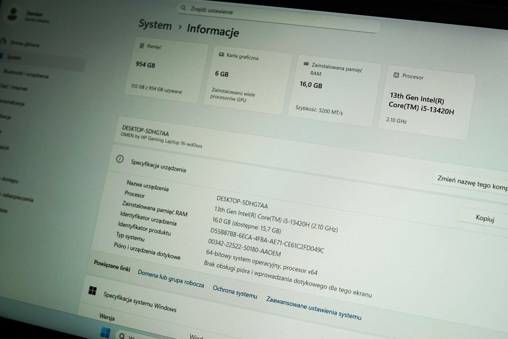 Laptop HP Omen 16 Core i5-13420H 16GB1TB RTX4050