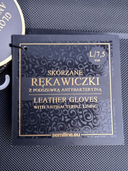 Rękawiczki że skóry  z jonami srebra