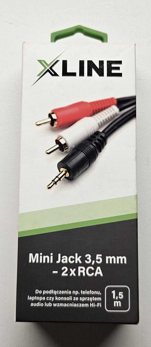 Kabel Jack- 2x Chinch przewód Jack 3.5 mm - 2x RCA XLINE 1.5 m NOWY