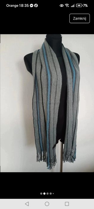 Szal męski szary zimowy