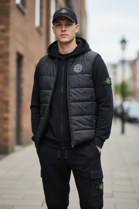 STONE ISLAND мужской спортивный костюм весна жилетка теплая мужская