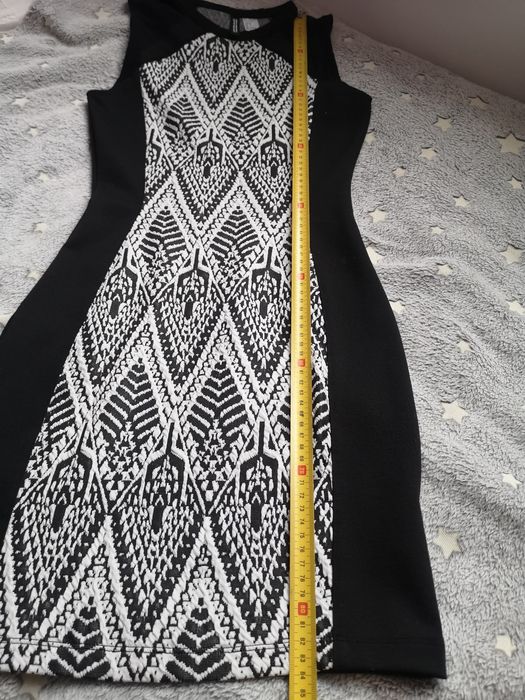 sukienka h&m 36 czarno biała