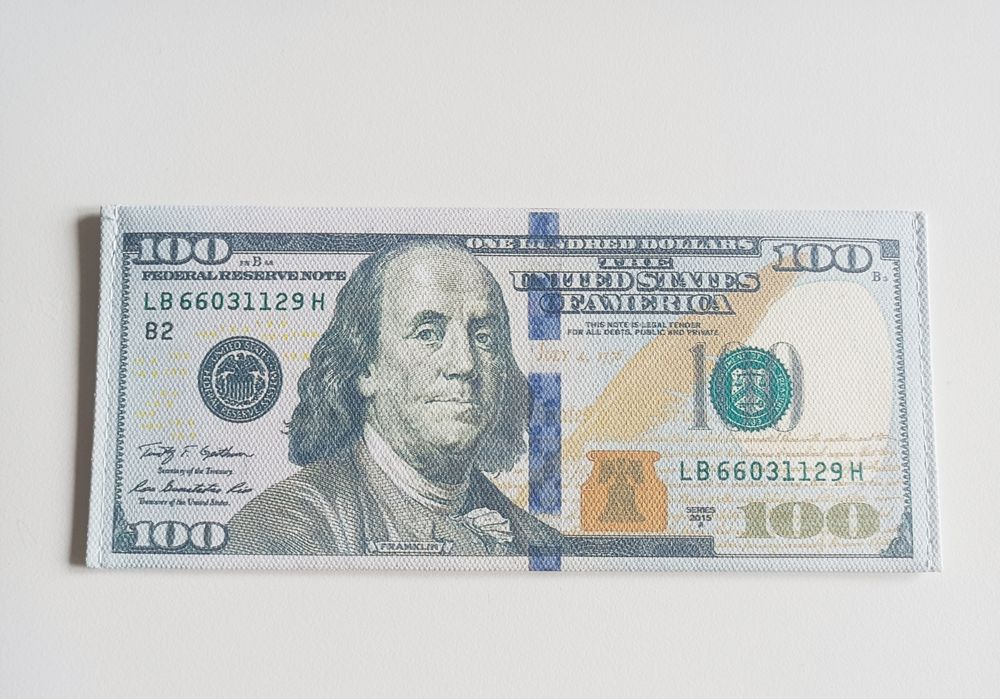 Portfel dolary euro, płótno NOWY