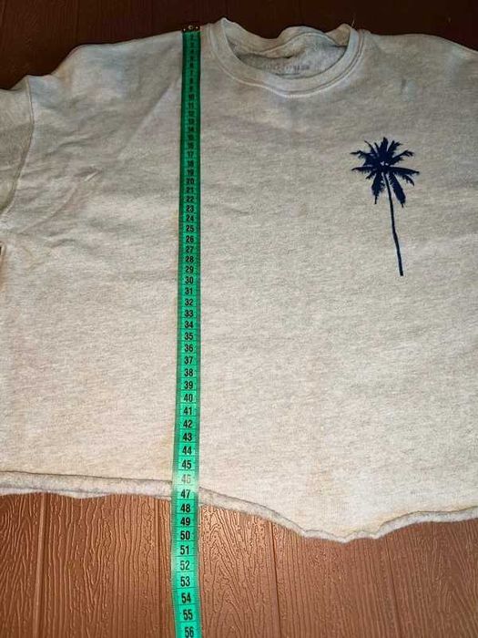 Szara krótka bluza crop top oversize rozmiar S/M