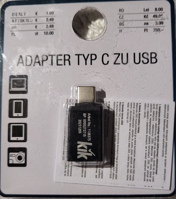 Adapter do łapka lub telefonu. USB C