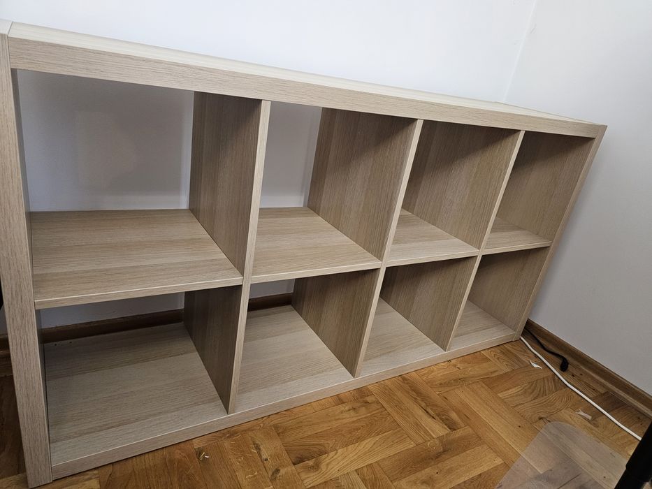 IKEA KALLAX 2x4 – regał dąb jasny, stan idealny