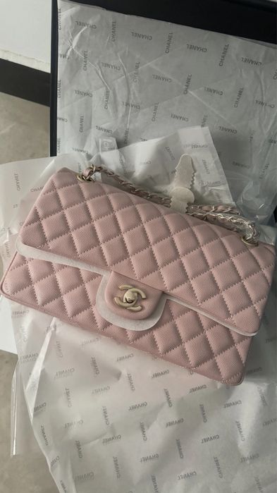 Сумка Chanel flap розова класична модель